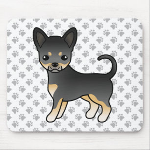 Black And Tan Smooth Coat Chihuahua Dog & Paws Mouse Pad
