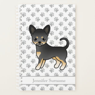 Black And Tan Smooth Coat Chihuahua Dog & Text Planner