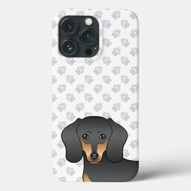 Black And Tan Smooth Coat Dachshund Dog Head Case-Mate iPhone Case (Back)