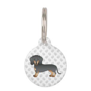 Black And Tan Smooth Hair Dachshund Cute Dog Pet Tag