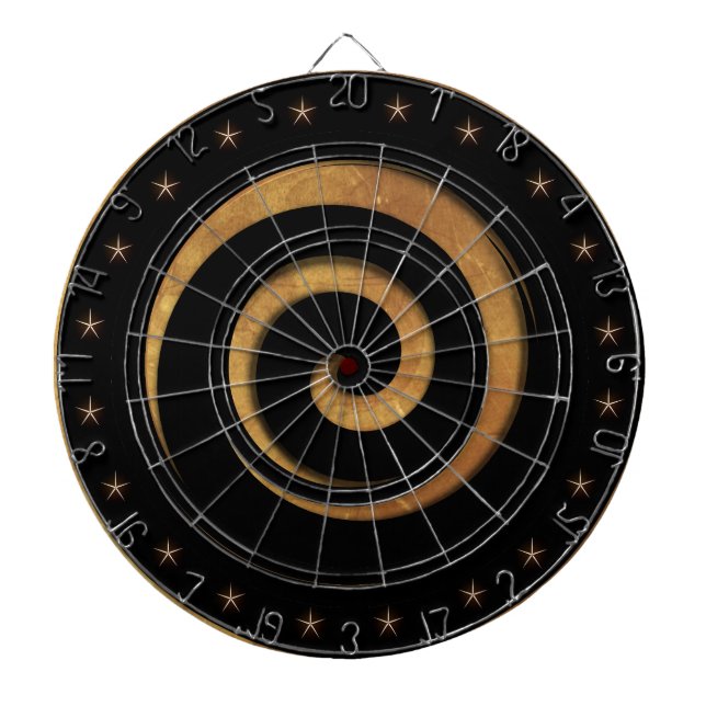Black and Tan Stars Spiral Regulation Dartboard (Front)