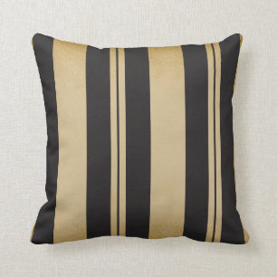 Black and Tan Stripe Cushion