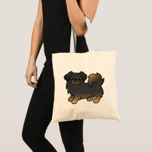 Black And Tan Tibetan Spaniel Cartoon Dog Tote Bag