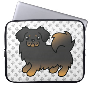 Black And Tan Tibetan Spaniel Cute Dog & Paws Laptop Sleeve