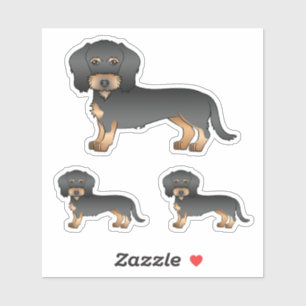 Black And Tan Wire Haired Dachshund Cartoon Dogs