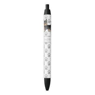 Black And Tan Yorkshire Terrier Cartoon Dog & Name Ink Pen