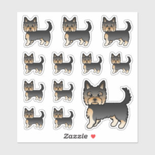 Black And Tan Yorkshire Terrier Cartoon Dogs
