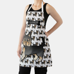 Black And Tan Yorkshire Terrier Cute Dogs & Name Apron