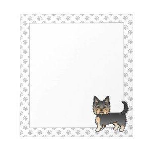 Black And Tan Yorkshire Terrier Yorkie Cartoon Dog Notepad