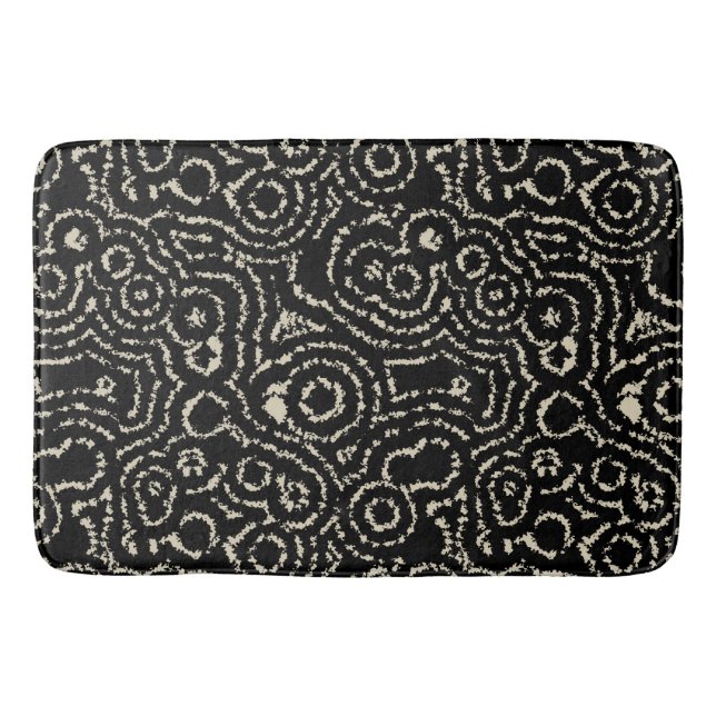 Black and Taupe    Bath Mat (Front)
