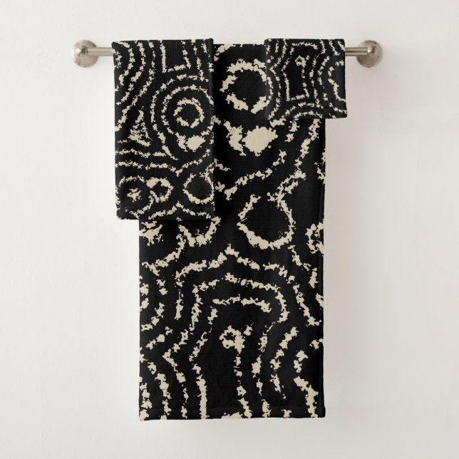 Black and Taupe  Bath Towel Set (Insitu)