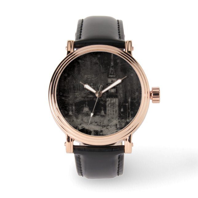 Black and Taupe Distressed Skyline Venice Italy Watch (Front)