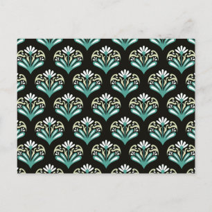Black and Teal Art Deco Postcard