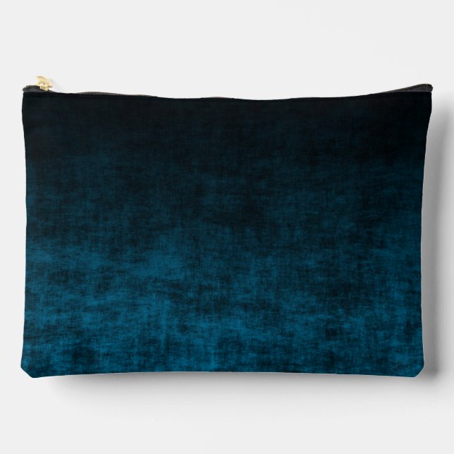 Black and Teal Grunge Ombre Texture Accessory Pouch (Front)