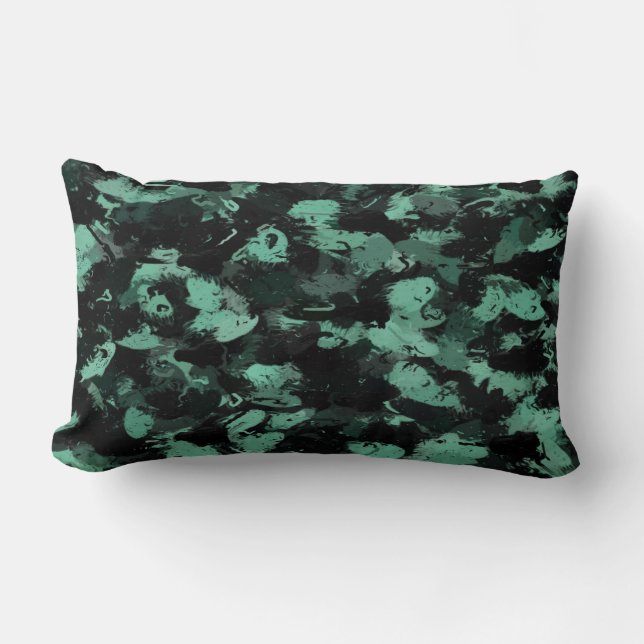 Black and Teal Lumbar Cushion (Front)