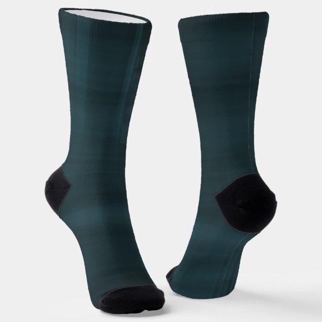 Black and Teal Plaid Socks (Angled)
