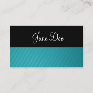Black and Teal Striped Business Cards