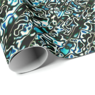 Black and Turquoise Cheetah Print Wrapping Paper