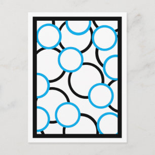 Black and Turquoise Circles Postcard