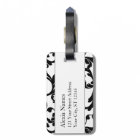 Black and Turquoise Monogrammed Damask Print