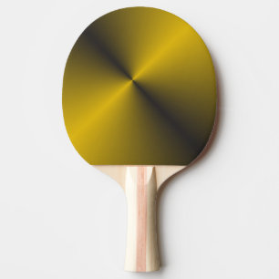 Black and Vibrant Gold Ping Pong Paddle