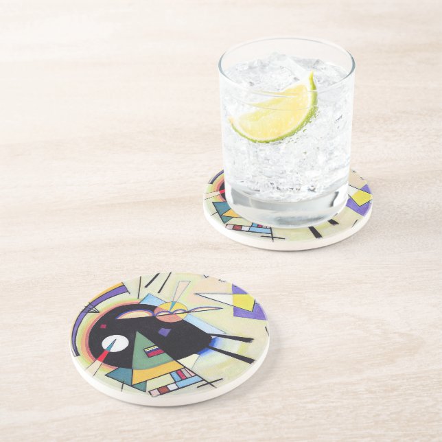 Black and Violet - Wassily Kandinsky Abstraction  Coaster (Side)
