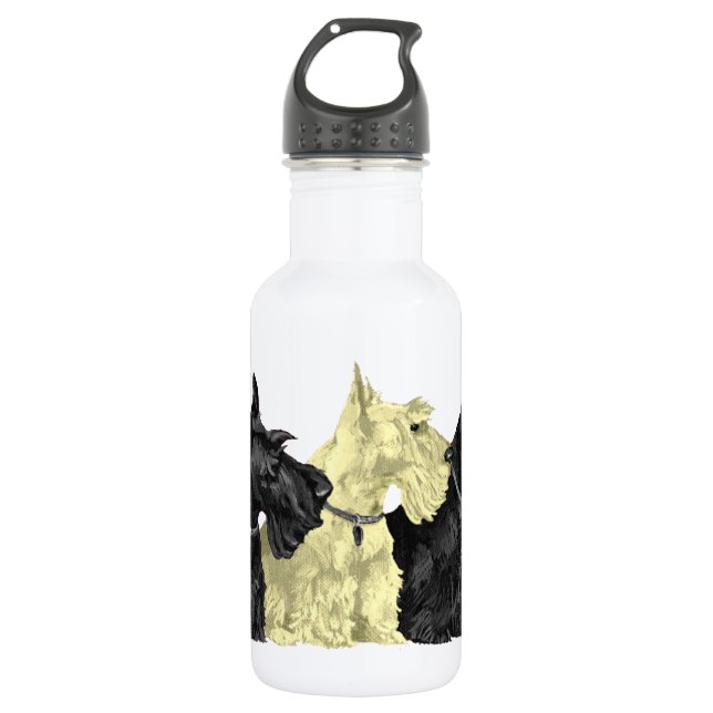 Black and Wheaten Scotties 532 Ml Water Bottle (Front)
