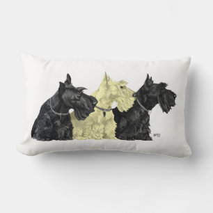 Black and Wheaten Scotties Lumbar Cushion
