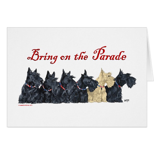 Black and Wheaten Scottish Terriers (Front Horizontal)