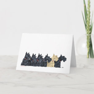 Black and Wheaten Scottish Terriers Card