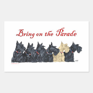 Black and Wheaten Scottish Terriers Rectangular Sticker