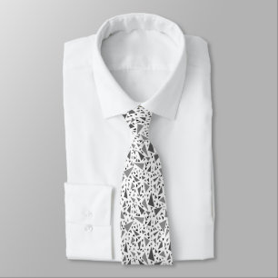 black and whit triangles on white retro background tie