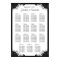 Black and White 15 Wedding Tables Seating Charts