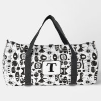 Black and white 1950s atomic era shapes pattern 2