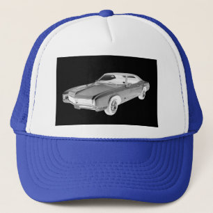 Black And White 1967 Buick Riviera Pop Art Trucker Hat