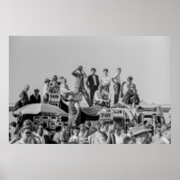 Black and White 1968 Crows Watching Air Show