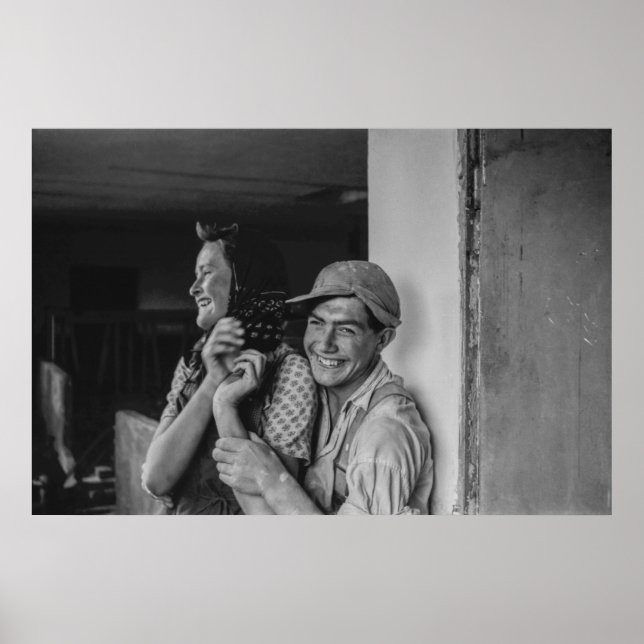 Black and White 1968 European Portrait of a Young  Poster (Front)