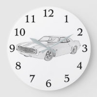 Black and White 1969 Chevy Camaro Rendering