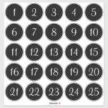 Black and White 1 - 25 Numbered Circles<br><div class="desc">Create your own numbered round stickers. If you keep the extra large 14x14" size... the designs are approximately 2.5" in diameter... a little more for the edge. You can customise the white text on each cut out circles. You can also change the black border and interior colours in the shapes....</div>