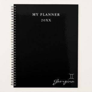 Black and White 2022 Gemini Zodiac Sign Planner