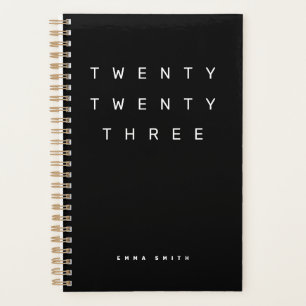 Black and White 2023 Weekly Monthly Productivity Planner