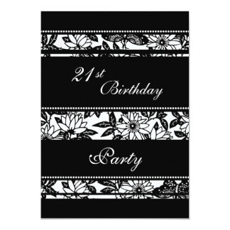 black and white birthday invitations