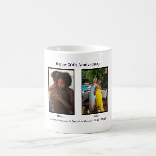 Black and White 2 Photo Collage Anniversary Coffee Mug
