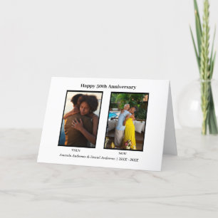 Black and White 2 Photo Collage Anniversary Holiday Card