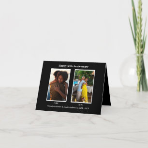 Black and White 2 Photo Collage Anniversary Holiday Card