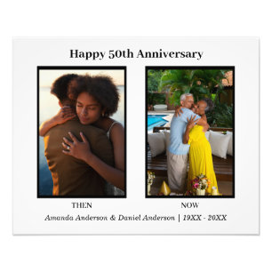 Black and White 2 Photo Collage Anniversary Print