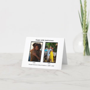 Black and White 2 Photo Collage Anniversary Thank You Card