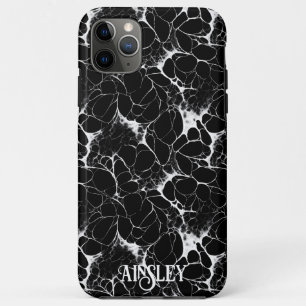 Black and White 3D Spiderweb Abstract Halloween iPhone 11 Pro Max Case
