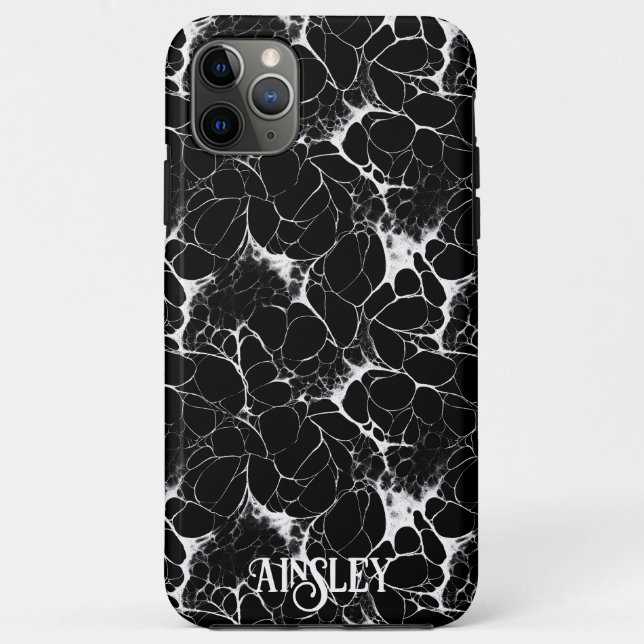 Black and White 3D Spiderweb Abstract Halloween Case-Mate iPhone Case (Back)