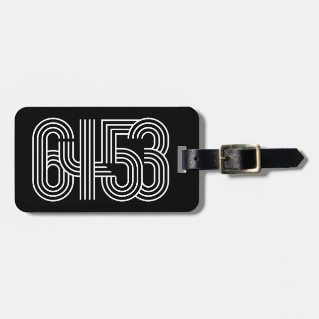 Black and White 6453 Acrylic Luggage Tag (Front Horizontal)